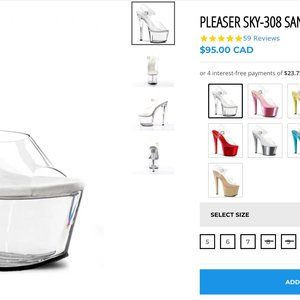 Authentic Pleaser Heels Platform Clear Heel Sandal